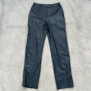 Anne Klein Brown 100% Leather Dress Pants Trousers - 6 (W28 L31, front rise 11)